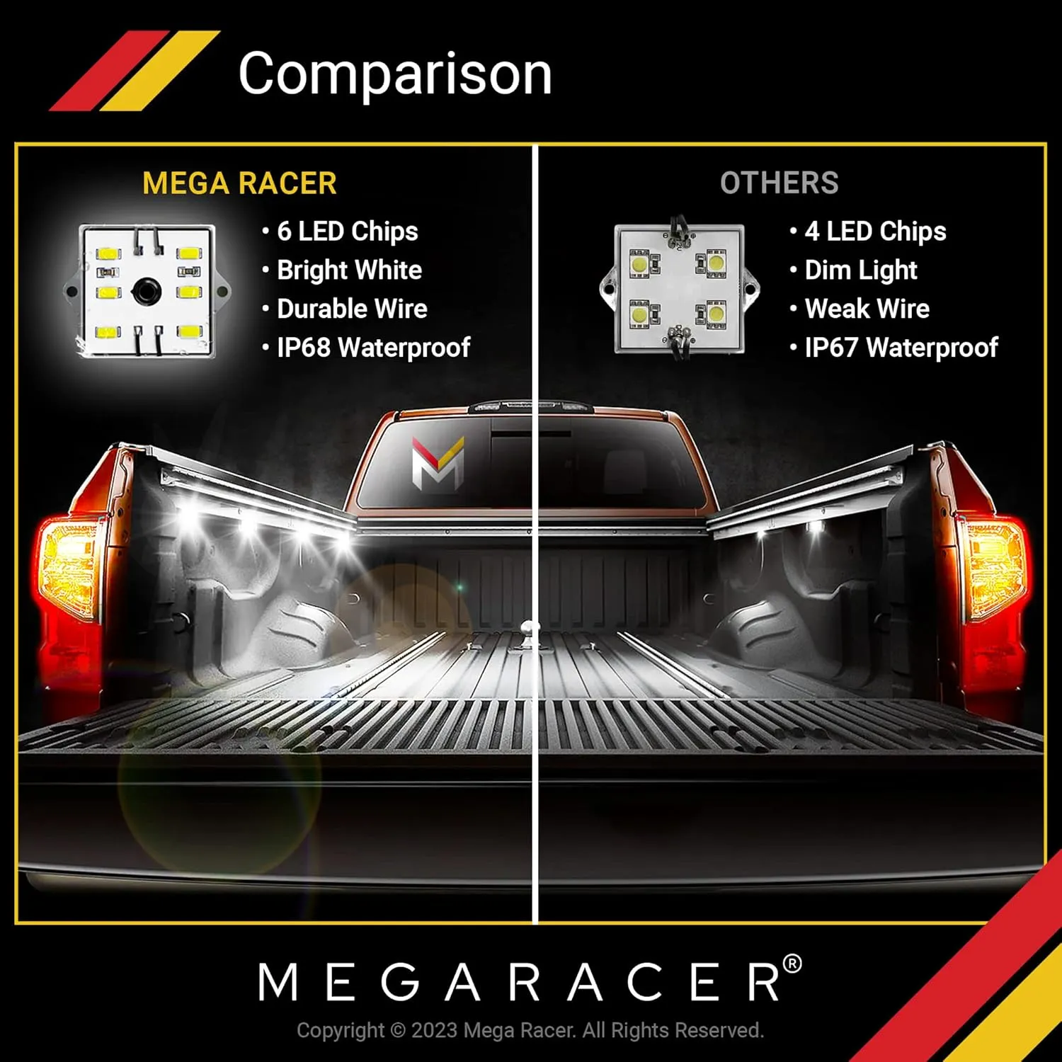 LED Truck Bed Lights for Trucks | Pickup Truck Bed Accessories Lights | Camper Shell Cargo Lights Truck Stuff | Truck Bed Light Truck Bed Lighting | Truck Bed LED Light Strip Truck Lights | Truck Mods