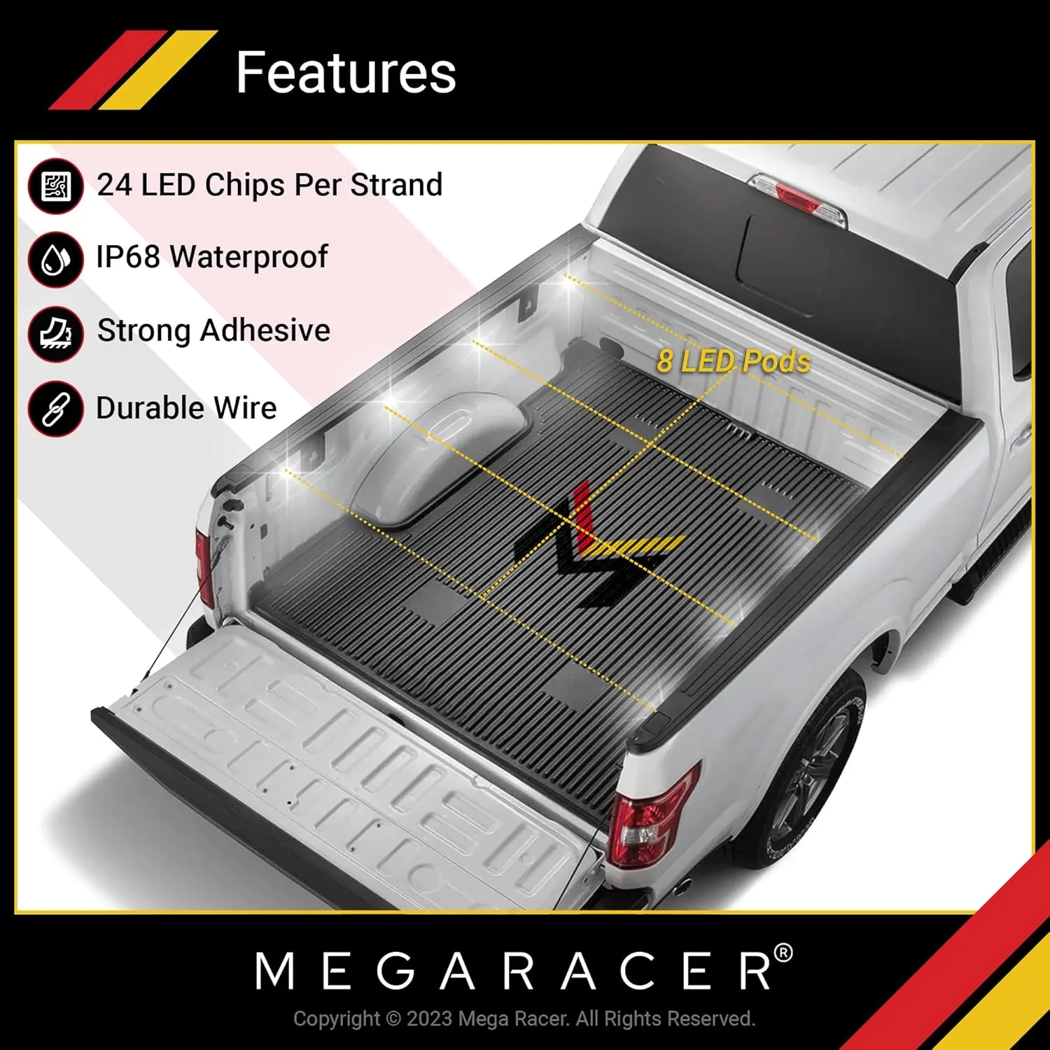 LED Truck Bed Lights for Trucks | Pickup Truck Bed Accessories Lights | Camper Shell Cargo Lights Truck Stuff | Truck Bed Light Truck Bed Lighting | Truck Bed LED Light Strip Truck Lights | Truck Mods