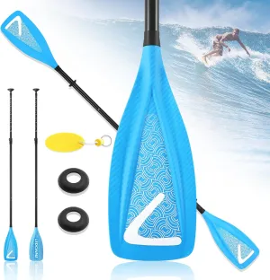 LEDONNE Carbon SUP Paddle 4 Piece Adjustable Kayak Paddle Stand up Paddleboard Paddles with Lightweight Carbon Shaft and 2 Nylon Blades, Blue