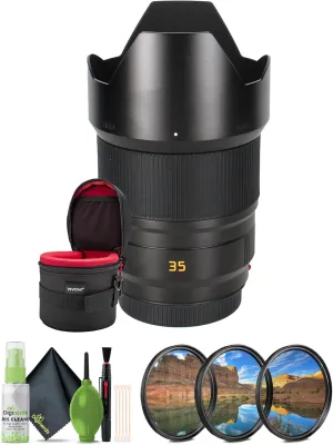 Leica Summicron-SL 35mm f/2 ASPH. Lens (L-Mount)   Cleaning kit   Professional 3 Piece Filter Kit   Lens Case