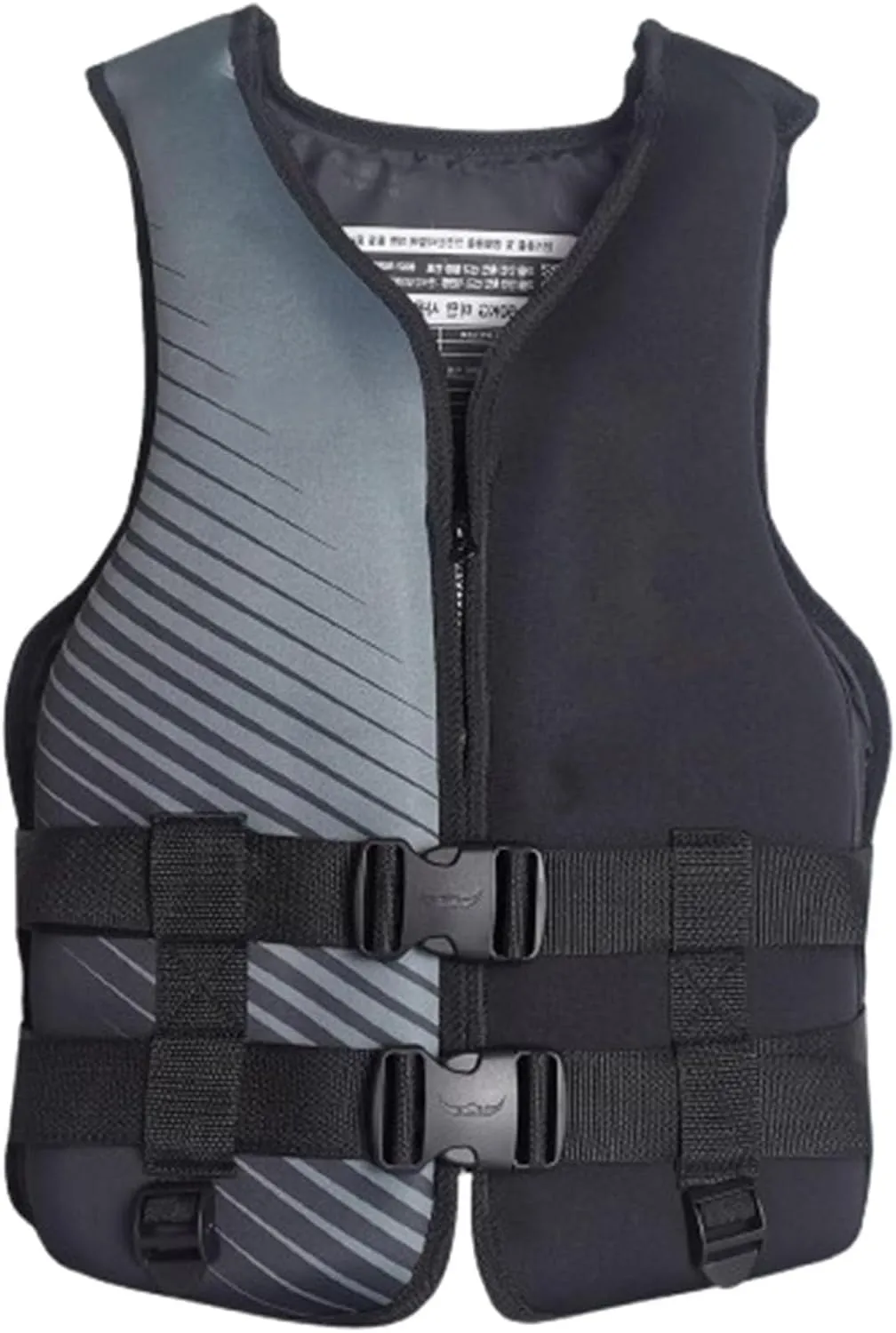 Life Jackets with Adjustable Waistband and Zipper, Swimming Jacket for Boating Fishing Surfing(Black B,X-Large)