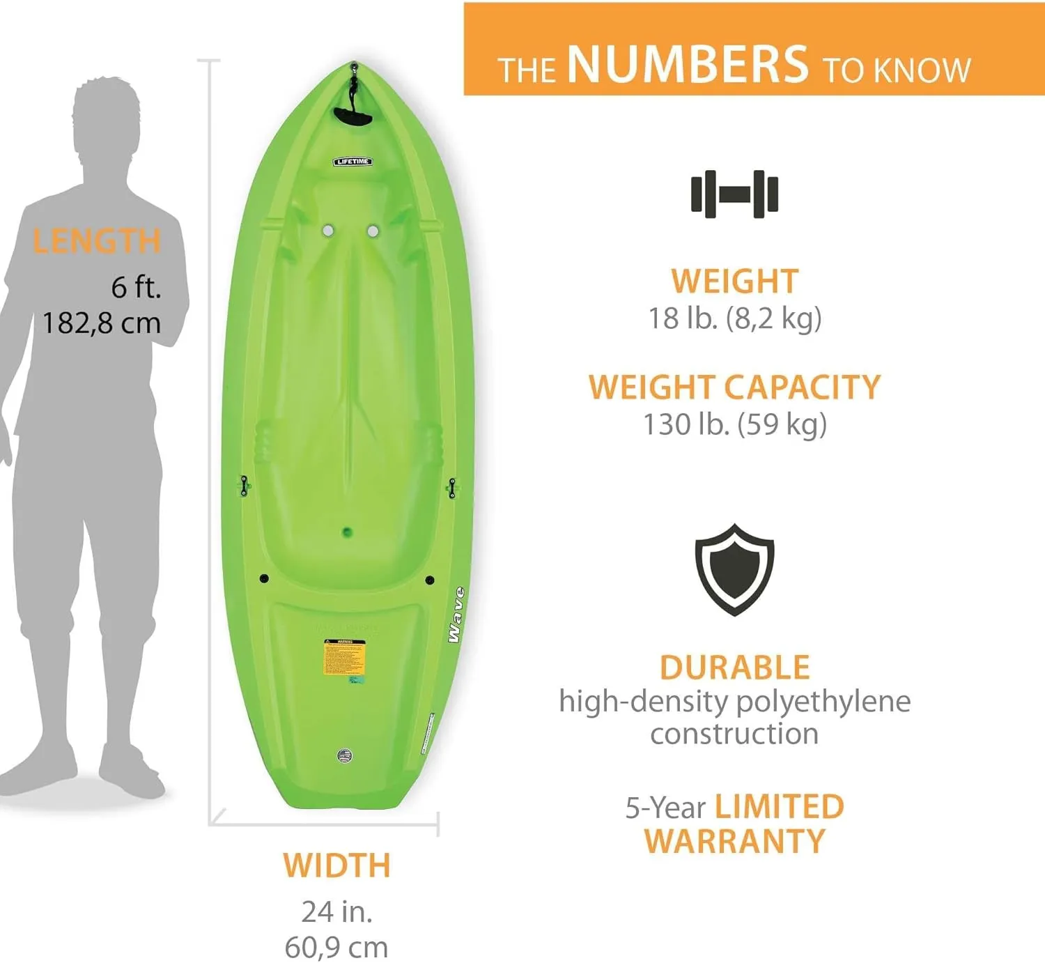 Lifetime Youth 6 Feet Wave Kayak with Paddle