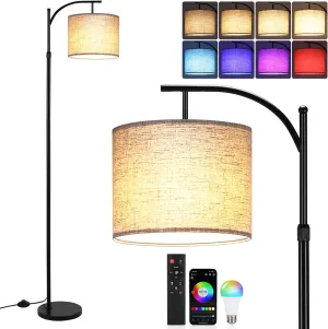 Lightess RGB Floor Lamp for Living Room, Compatible with APP, Modern LED Standing Lamp Dimmable, Color Changing Corner Lamp with Music Sync, Bluetooth Control Tall Floor Lamp for Bedroom Office