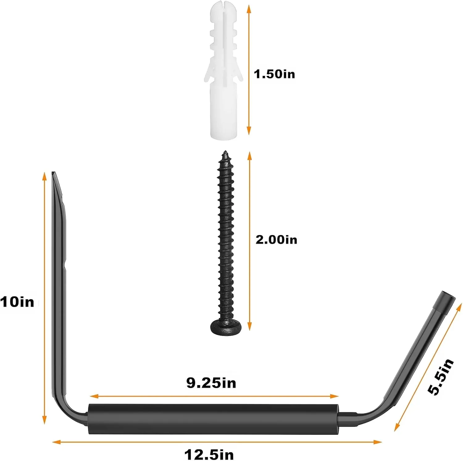 Lightweight Kayak Storage Rack, Wall Mount Kayak Hooks for Garage Utility Storage Hangers for Canoe, Surfboard, Skiis, Snowboard, Paddle Board, Ladders