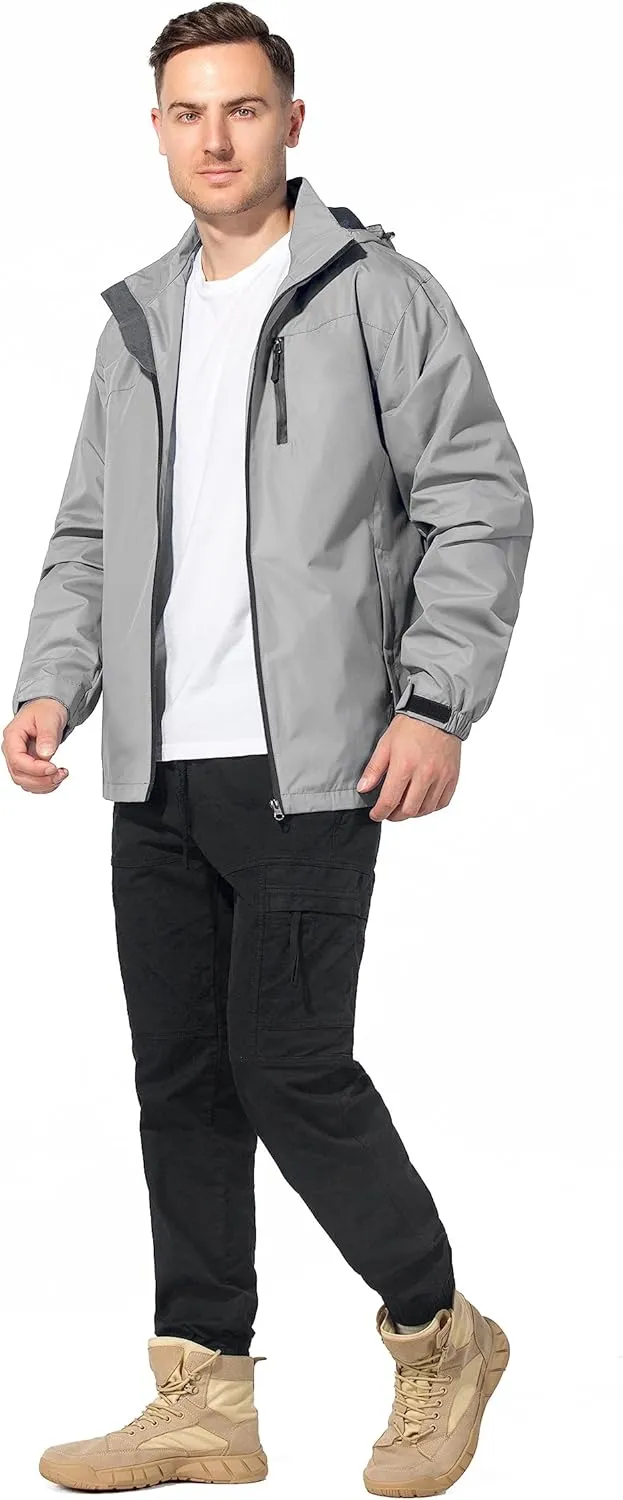 Lightweight Waterproof Jackets with Detachable Hood for Men