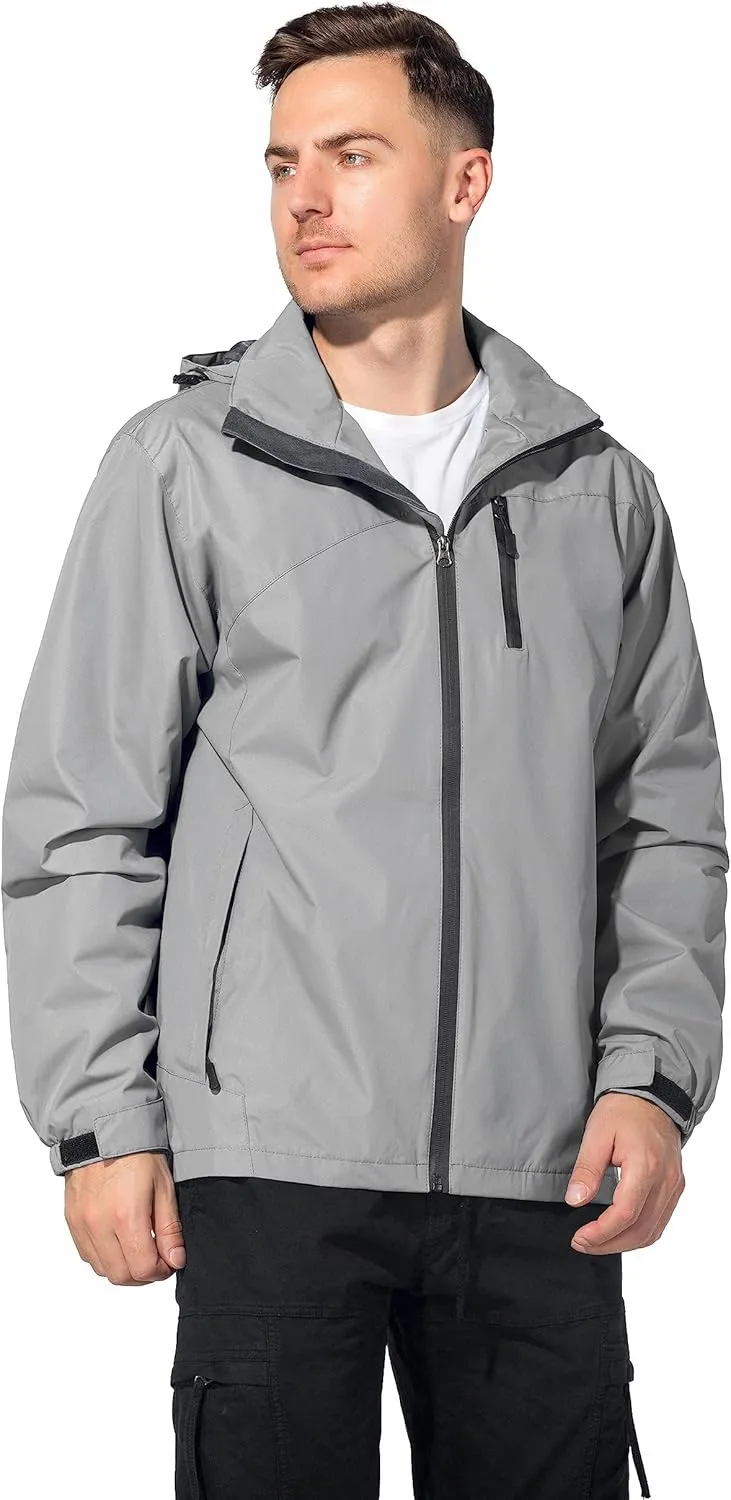 Lightweight Waterproof Jackets with Detachable Hood for Men