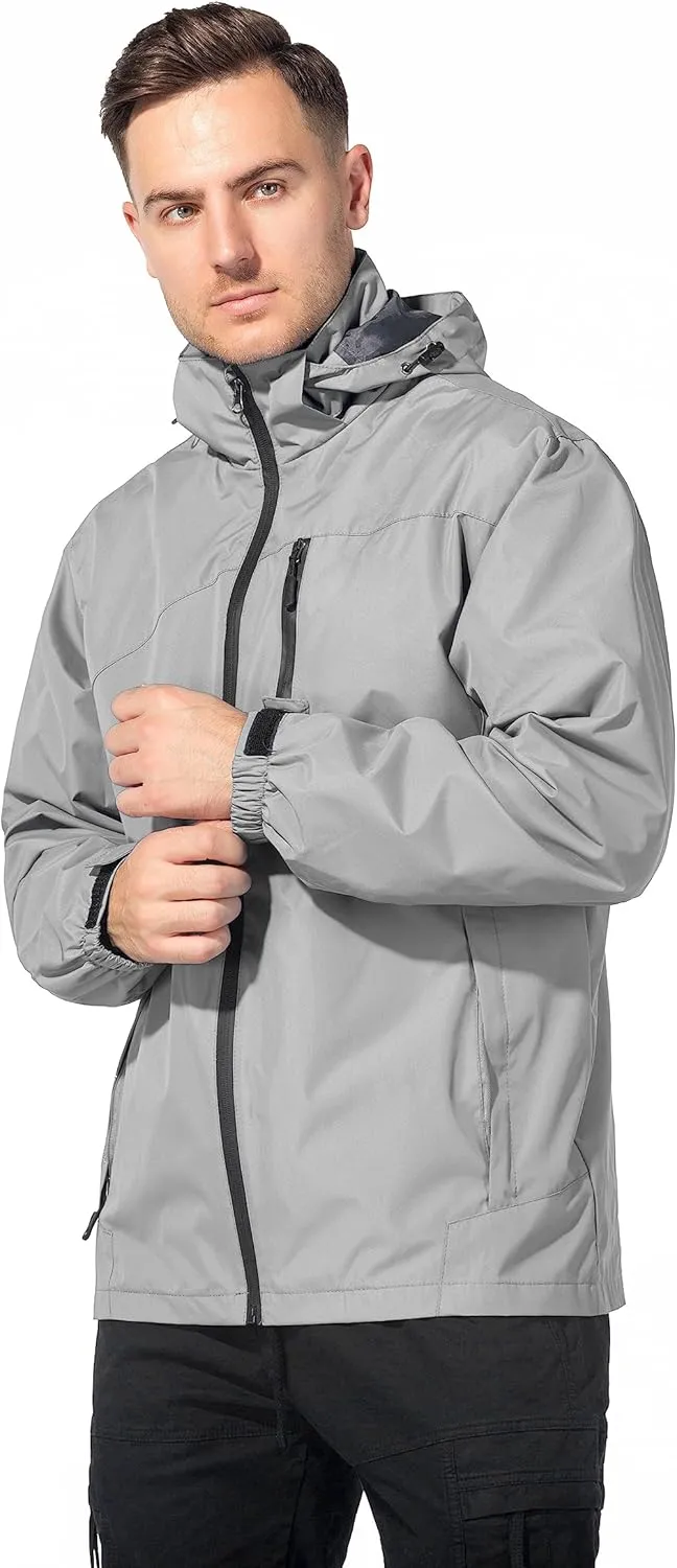 Lightweight Waterproof Jackets with Detachable Hood for Men