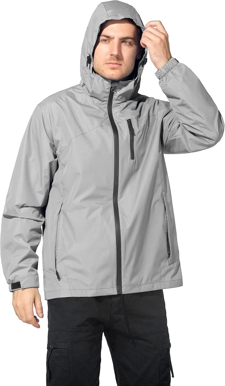 Lightweight Waterproof Jackets with Detachable Hood for Men