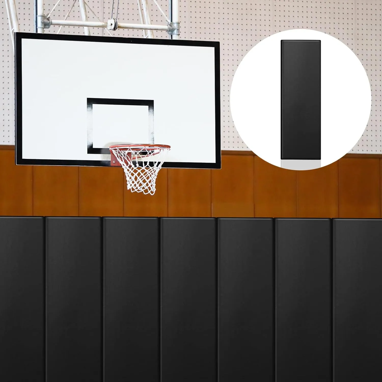 Liliful Gym Wall Padding Protection Wall Pad Durable Waterproof Gym Basketball Court Protectors with Double Sided Tape for Garage Basement Taekwondo Safety, Black