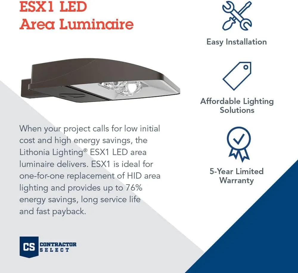 Lithonia Lighting Outdoor ESX1 LED P2 5000K Type 3 Optic MVOLT Universal Pole Mounting Bi-Level Area Light in Bronze