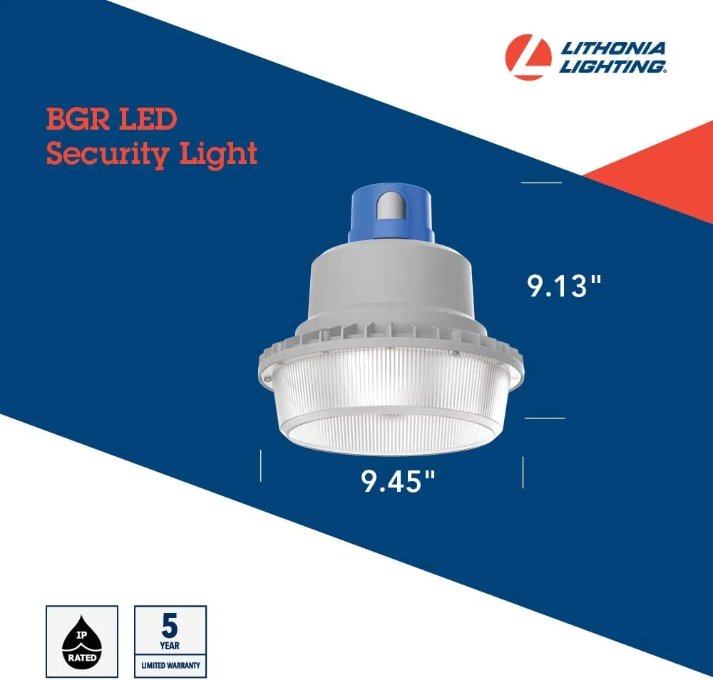 Lithonia Lighting Outdoor LED Dusk Dawn Security Light, Switchable, MVOLT, Photocell Sensor, Gray (BGR ALO SWW2 MVOLT PER DNA M2)