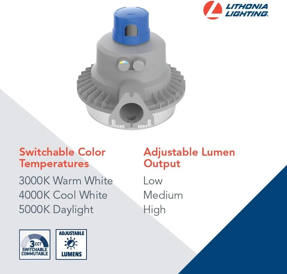 Lithonia Lighting Outdoor LED Dusk Dawn Security Light, Switchable, MVOLT, Photocell Sensor, Gray (BGR ALO SWW2 MVOLT PER DNA M2)