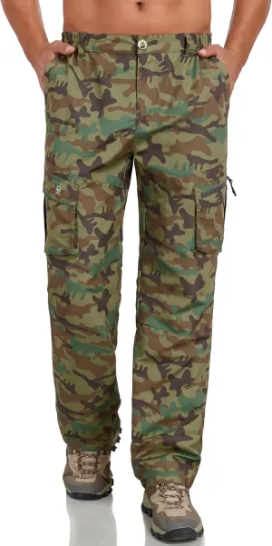 Little Donkey Andy Men's Quick Dry UPF 50  Cargo Pants, Stretch Lightweight Outdoor Hiking Pants