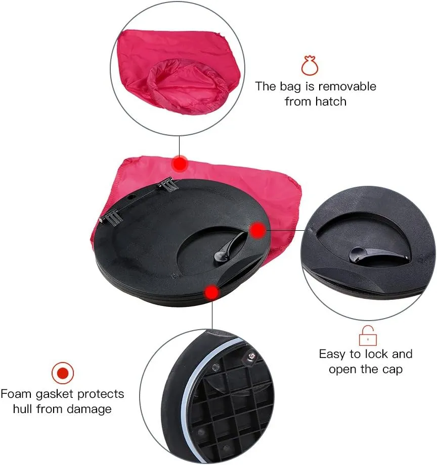 Lixada 6''/9" Deck Plate Hatch Cover Kit with Storage Bag for Marine Inflatable Boat Kayak Rigging
