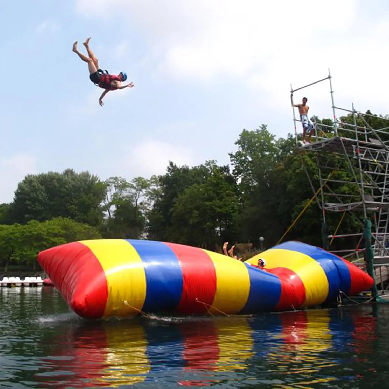 Lnflatable Water Blob Lake Catapult，Portable Large Giant Lake Fun Floats The Toys Play Water Park Sport Game Pillow for Adults and Child
