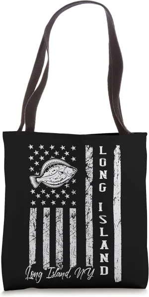 Long Island NY for Fluke Fishing Fishermen Tote Bag