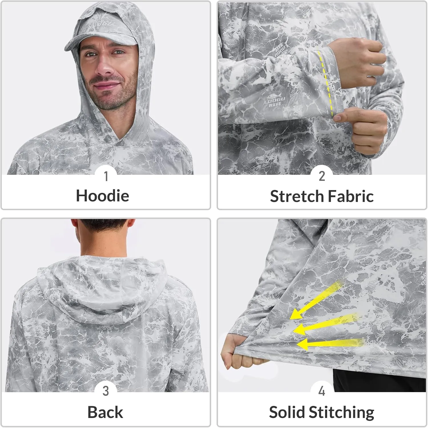 LOOGU Men’s Hunting Camo Shirt Lightweight, Camouflage Shirts for Men Long Sleeve Shirt for Fishing Hiking Camping