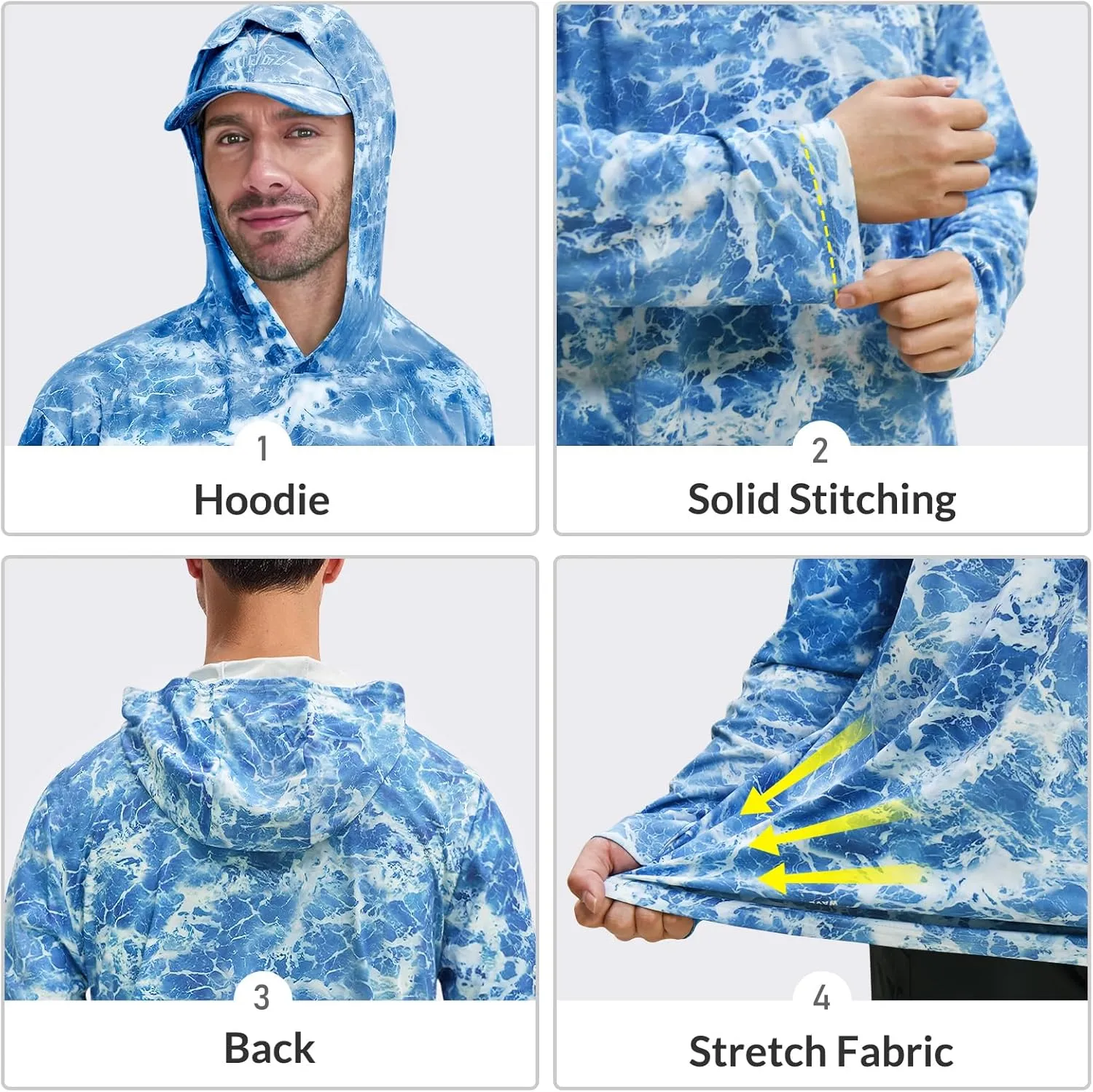 LOOGU Men’s Hunting Camo Shirt Lightweight, Camouflage Shirts for Men Long Sleeve Shirt for Fishing Hiking Camping