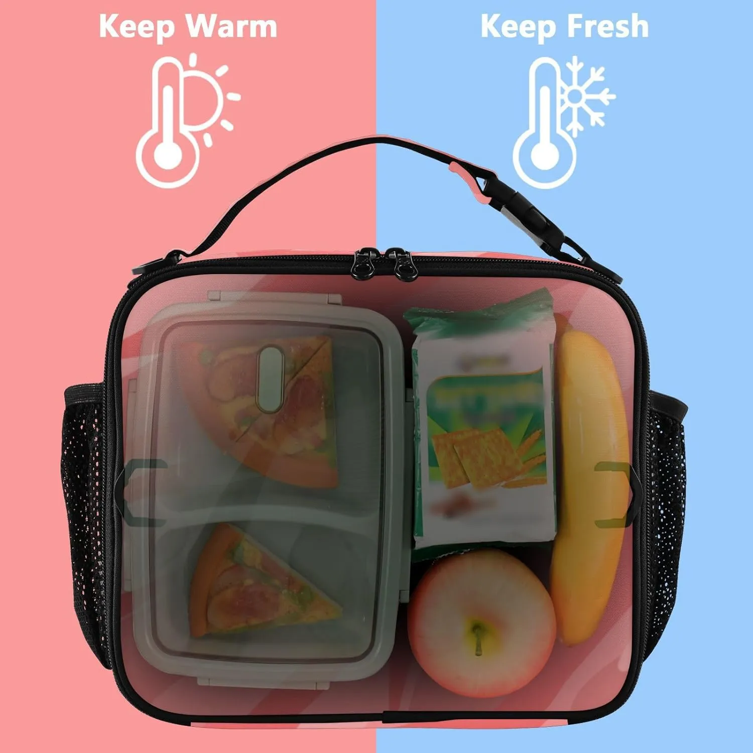 Lunch Bag Lunch Box for Women Men Insulated Cooler Bag Reusable Lunch Box Tote Bag with Strap for Work Picnic Camouflage Red