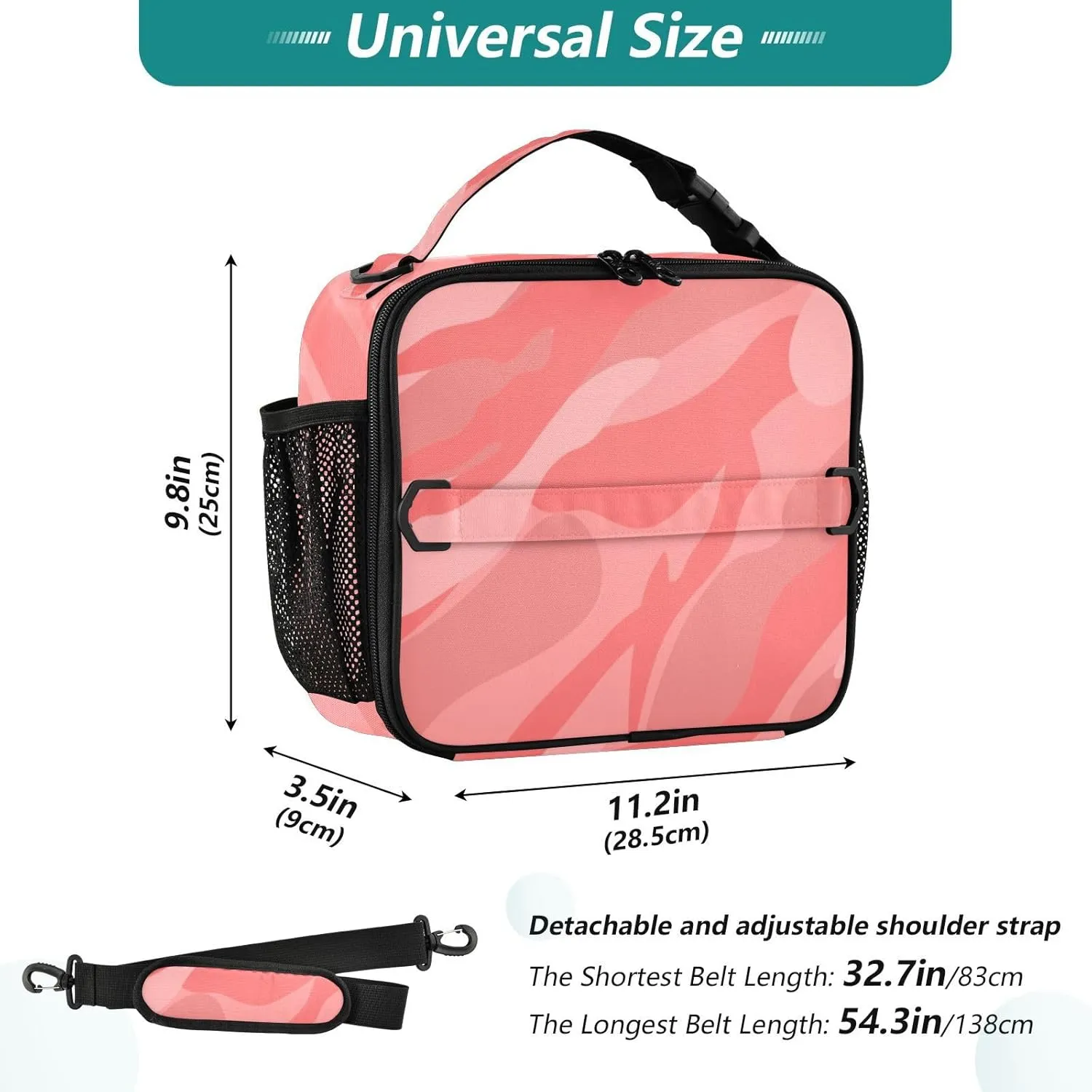 Lunch Bag Lunch Box for Women Men Insulated Cooler Bag Reusable Lunch Box Tote Bag with Strap for Work Picnic Camouflage Red