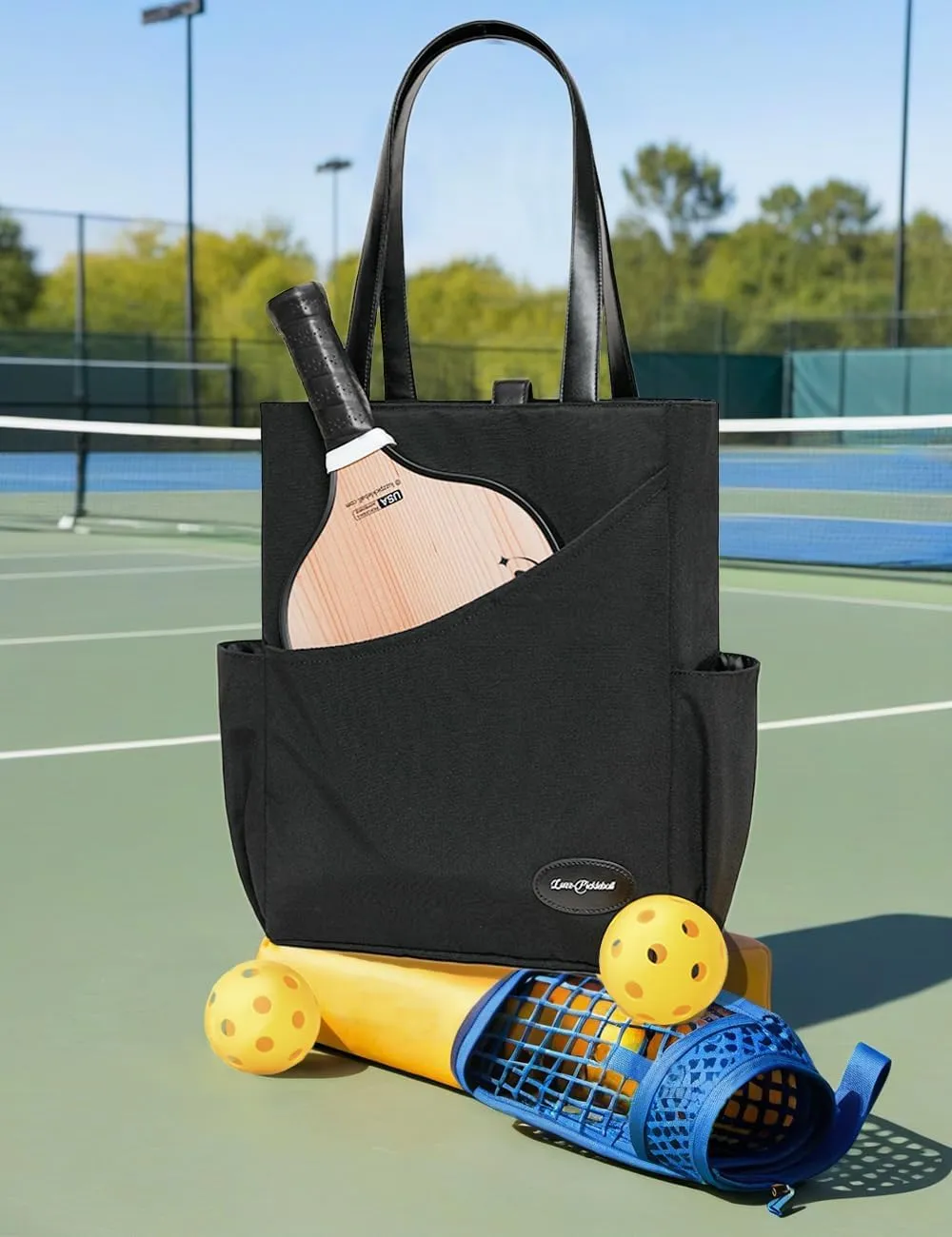 LUZZ Pickleball Tote Bag Sport Duffle Bag Pickleball Handbag with Paddle Pocket