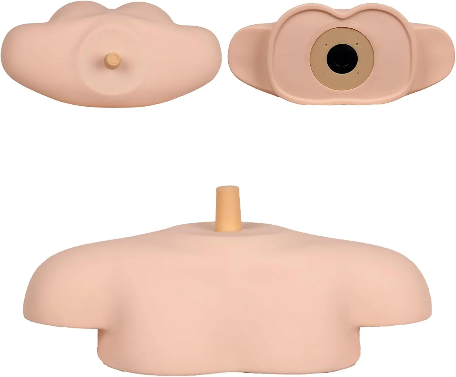Mannequin Head Stand, Shoulder Support, Professional Display Base, Beige/Yellow/Flesh-Toned, Female, Cosmetology & Wig Display, Foam & Plastic, 14.4 x 5.9 x 7.08 inches