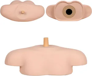 Mannequin Head Stand, Shoulder Support, Professional Display Base, Beige/Yellow/Flesh-Toned, Female, Cosmetology & Wig Display, Foam & Plastic, 14.4 x 5.9 x 7.08 inches