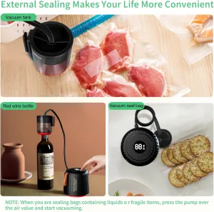 Mason Jar Vacuum Sealer, Electric Mason Jar Vacuum Sealer Kit with Vacuum Bags Bottles Wide Regular Mouth Jar Vacuum Sealer Machine for Food Save