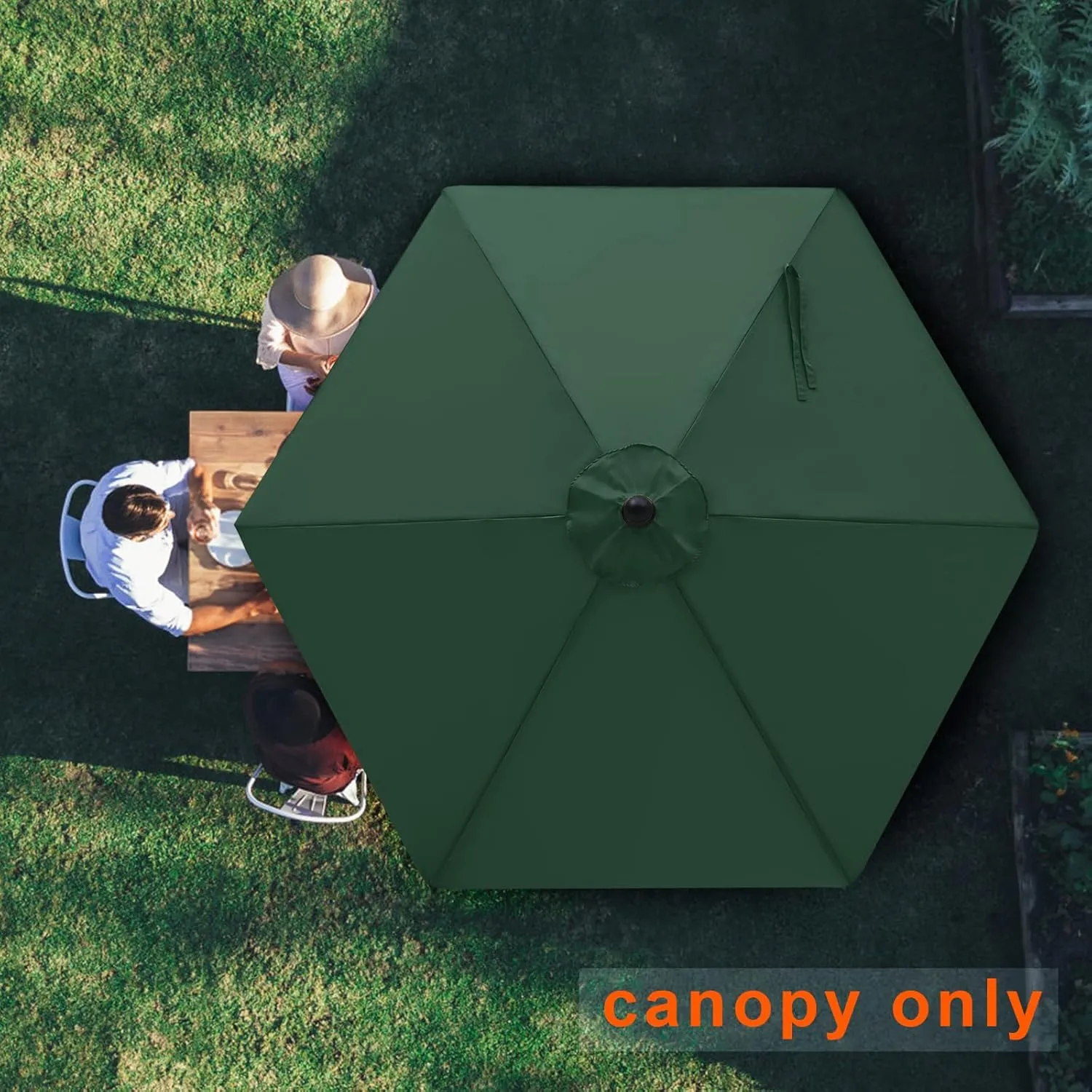 MASTERCANOPY Patio Umbrella 7.5 ft Replacement Canopy for 6 Ribs-Forset Green Canopy Only