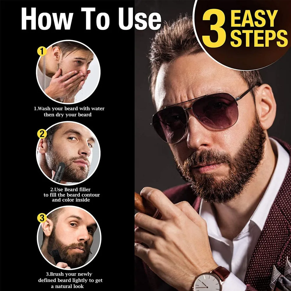 Men Beard Growth Kit Filler Beard Filling Powder