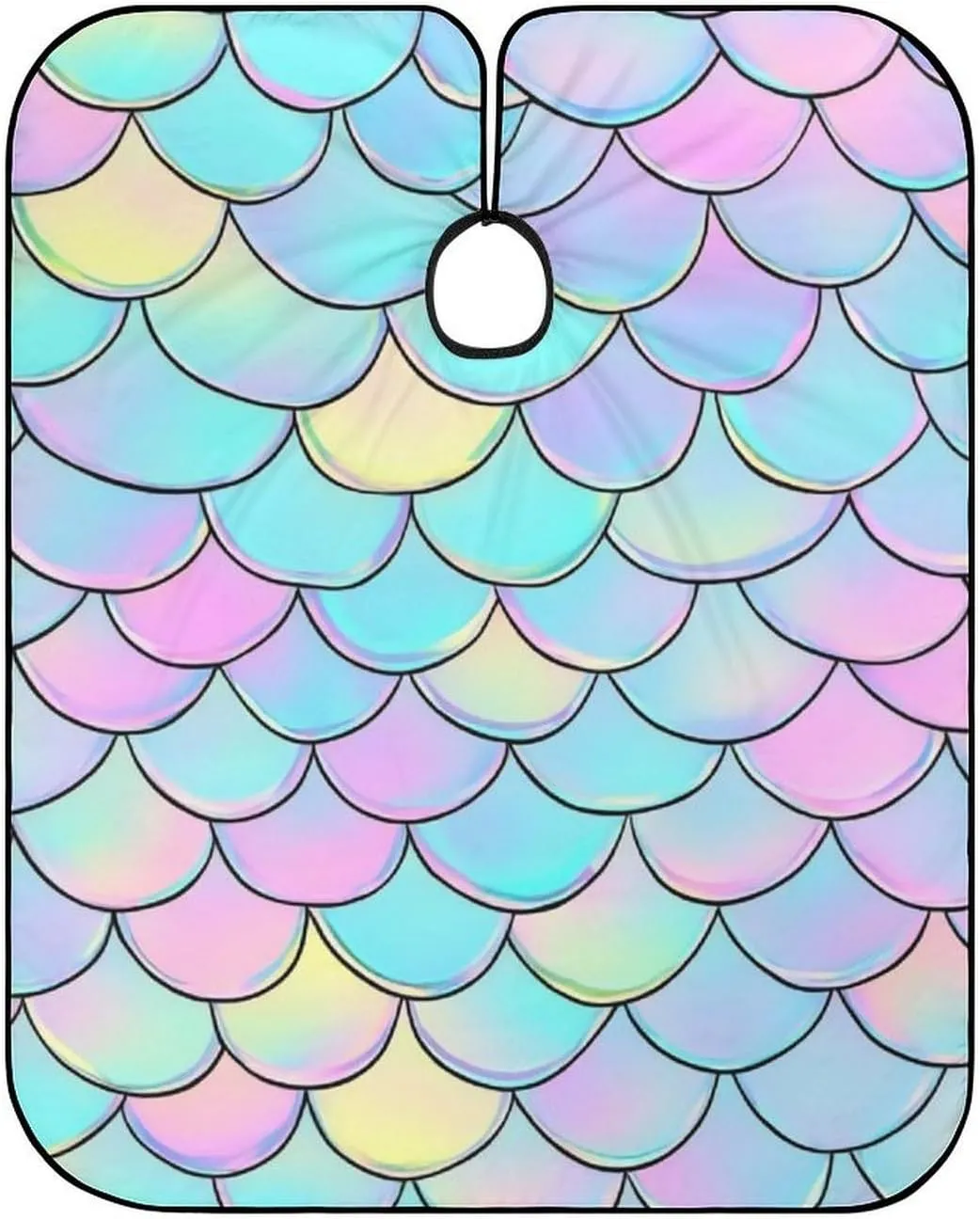 Men Women Beautiful Mermaid Fish Scale Hair Styling Cape - Full Coverage Professional Hair Cutting Apron for Hair Dye, Easy Clean