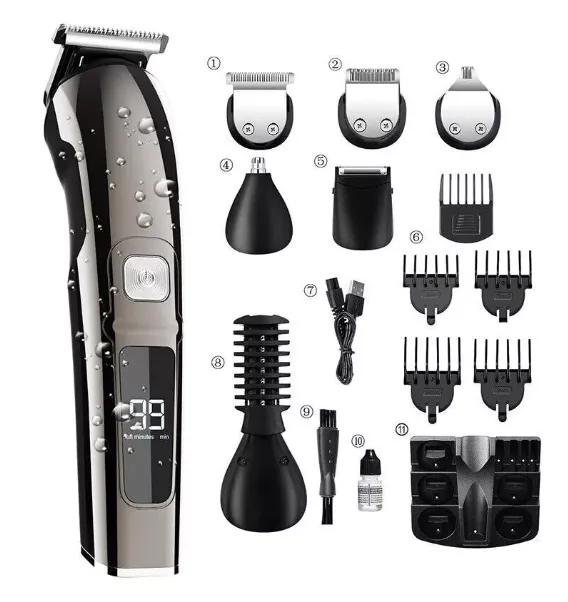 Men’s Body Hair Trimmer Cordless Electric Beard Clipper Groomer Kit