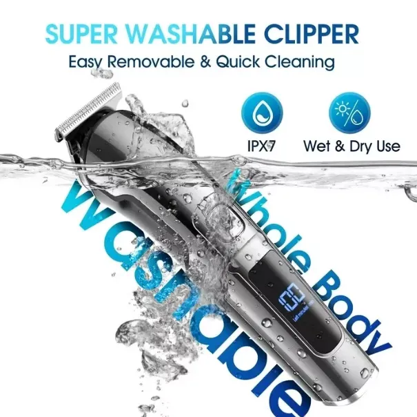 Men’s Body Hair Trimmer Cordless Electric Beard Clipper Groomer Kit