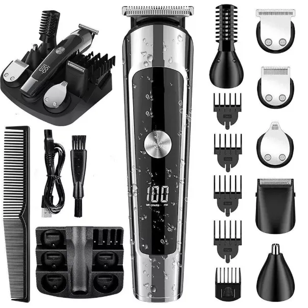 Men’s Body Hair Trimmer Cordless Electric Beard Clipper Groomer Kit