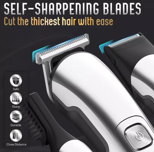 Men’s Body Hair Trimmer Cordless Electric Beard Clipper Groomer Kit