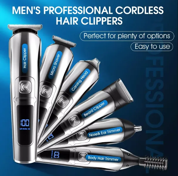 Men’s Body Hair Trimmer Cordless Electric Beard Clipper Groomer Kit