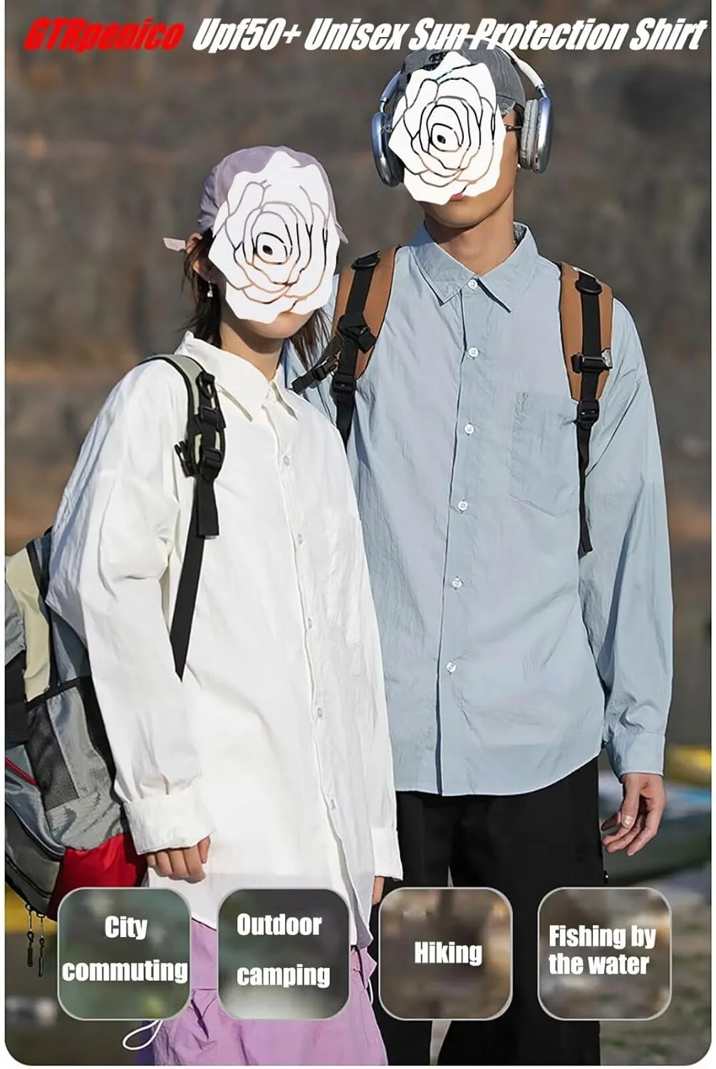 Men's UPF 50  UV Protection Shirt Long Sleeve Fishing Hiking Shirt Coat
