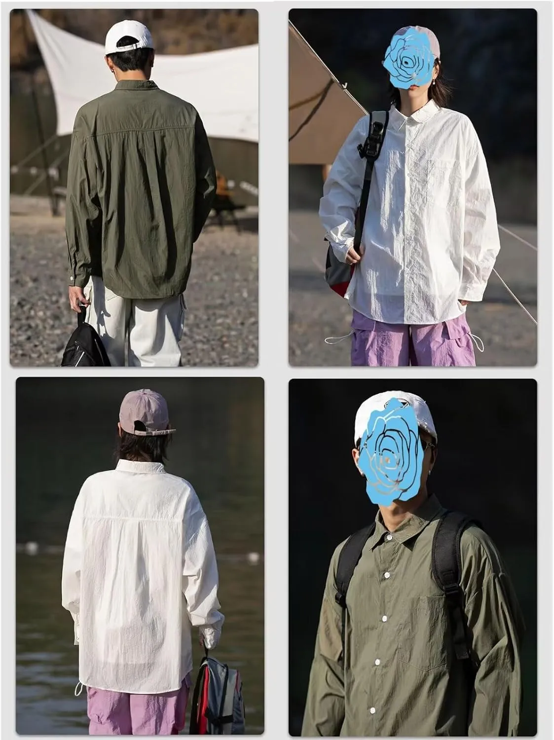 Men's UPF 50  UV Protection Shirt Long Sleeve Fishing Hiking Shirt Coat