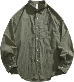 Men's UPF 50  UV Protection Shirt Long Sleeve Fishing Hiking Shirt Coat