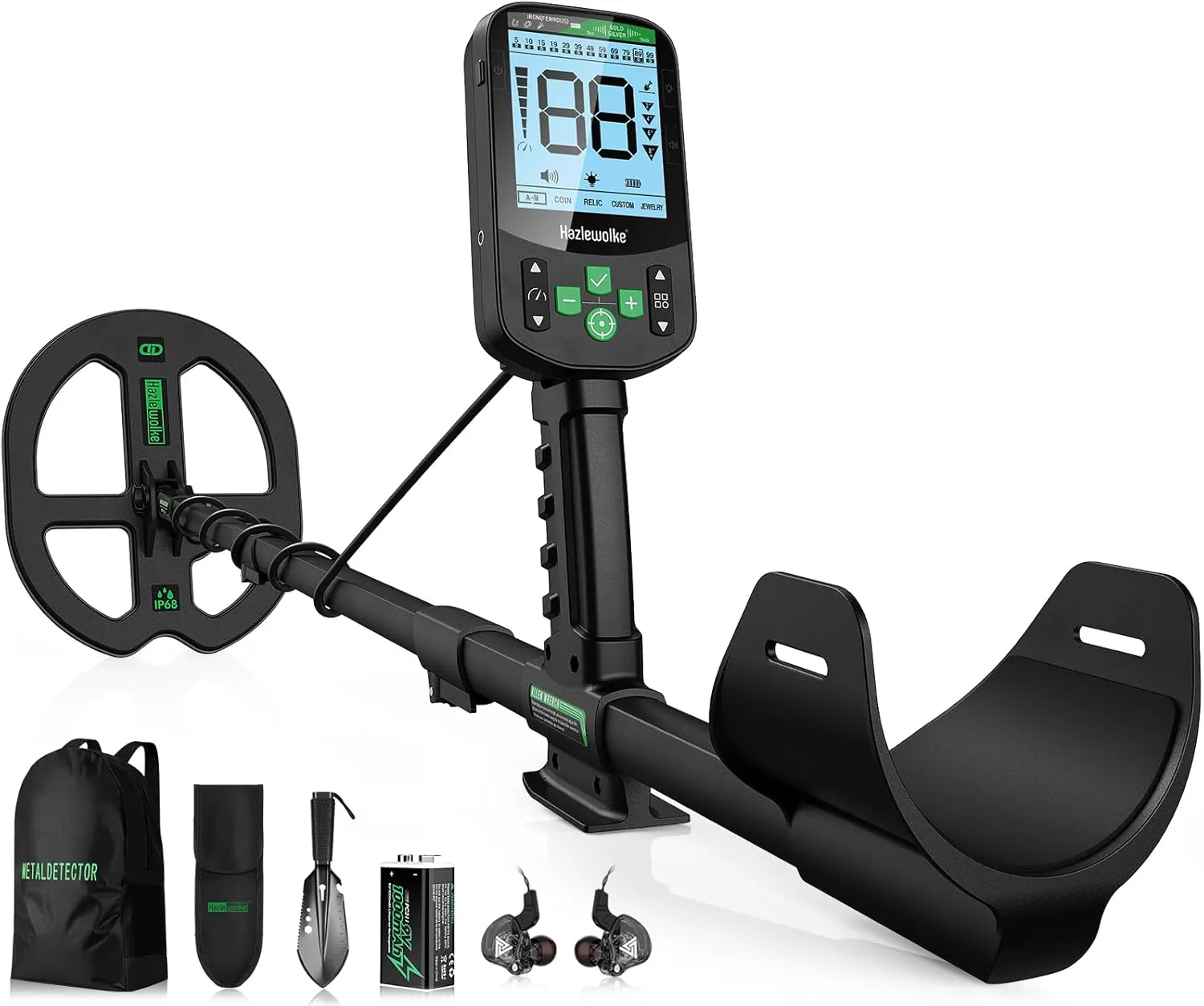 Metal Detector for Adults Professional - Waterproof, Gold Detector Underground with Pinpointer & All Metal Mode, Double-D Coil Metal Detector Kit for Beach, Detector De Metales Oro Y Plata
