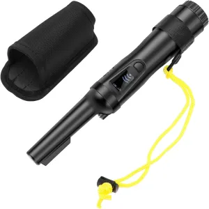 Metal Detector Pinpointer, Waterproof Handheld Pin Pointer Wand, 3 Modes Search Treasure Pinpointing Finder Probe with LCD Display for Adult, Kids Detecting Treasure Hunting(Black)