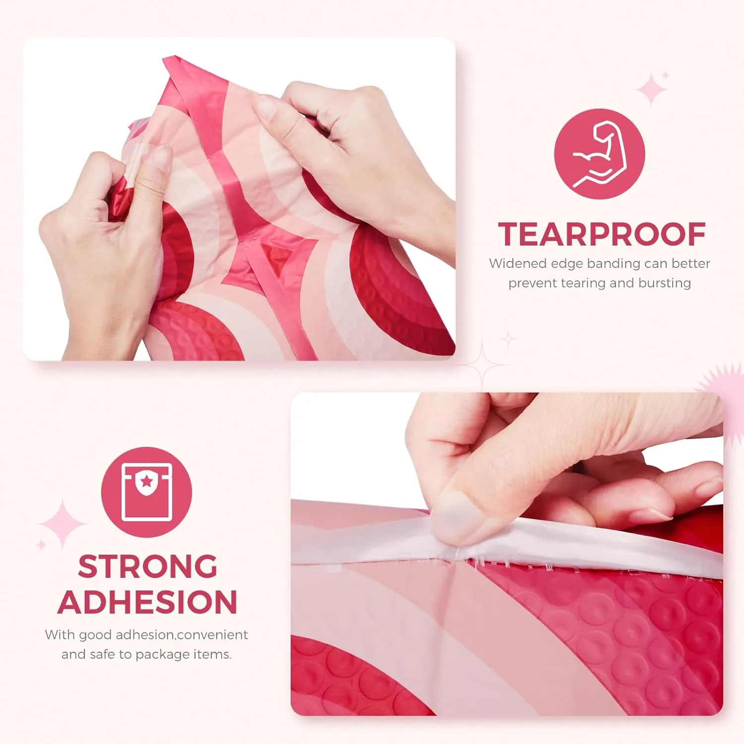 Metronic Bubble Mailers 6x10 Inch 50 Pack Usable Size 6x9", Cute Bubble Mailers Waterproof Padded Mailing Envelopes Bubble Padded for Shipping Gift, Jewelry,Makeup, Small Items
