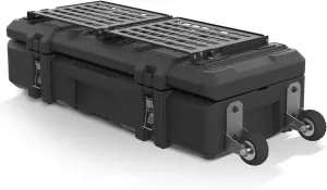 MGS 141 Quart Waterproof Cargo Case with Resting Kit & Inside Molle Panel Travel Assist Tires
