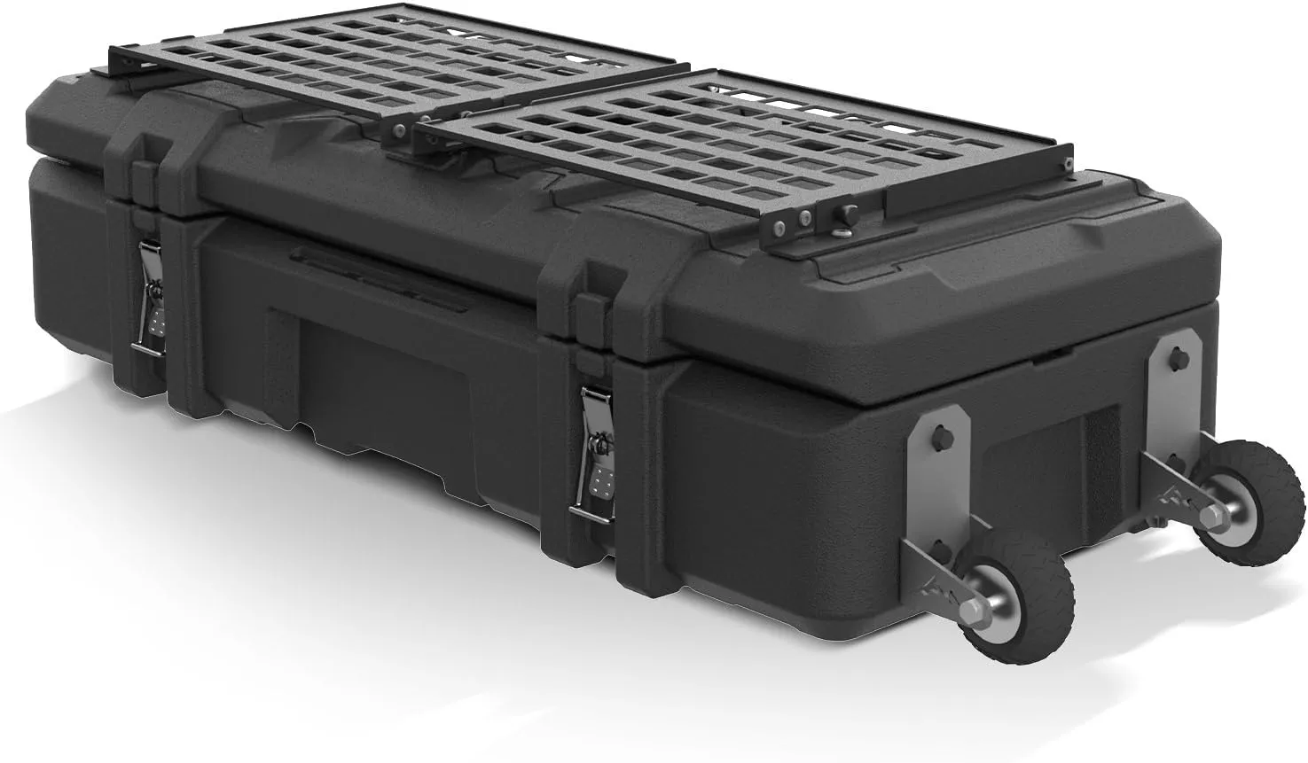 MGS 141 Quart Waterproof Cargo Case with Resting Kit & Inside Molle Panel Travel Assist Tires
