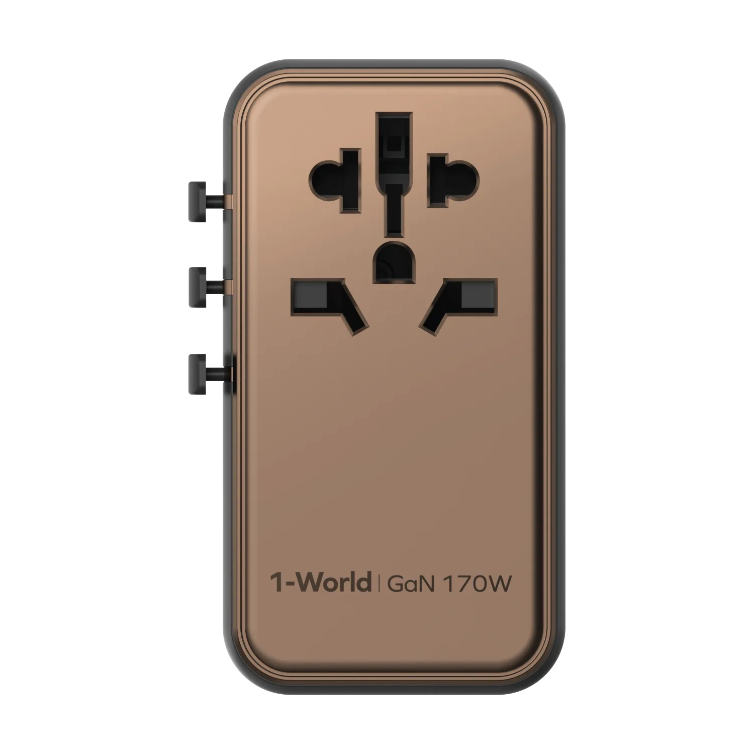 Momax 1-World 4-Port GaN Travel Charger 170W   USB-C Cable - Sandstone