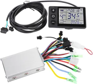 Motor Brushless Controller E-Bike, Waterproof LCD Display Panel Motor Brushless Controller Electric Brushless Controller Kit(24V-48V)(36V/48V 350W)