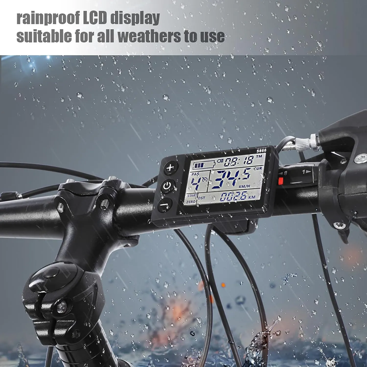Motor Controller, 24V-36V Rainproof Electric Brushless Controller LCD Display Panel Electric Bicycle Scooter Electric Bike Brushless Speed Motor Controller Kit