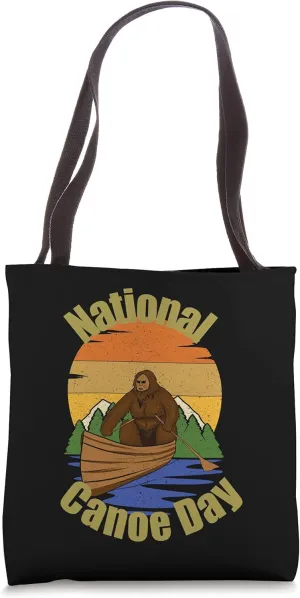 National Canoe Day June 26th Vintage Kayaking At Sunset Tote Bag