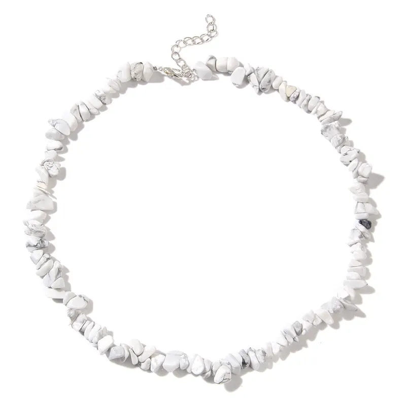 Natural Chip Stone Beads Necklaces For Women