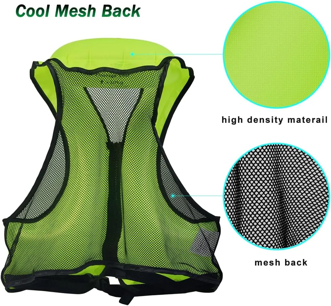 NAXER Inflatable Buoyancy Jackets Snorkel Vests for Adults Kayak Kayaking Snorkeling Suit 90-200 lbs Easy Swimming Boating Paddleboarding Water Sports
